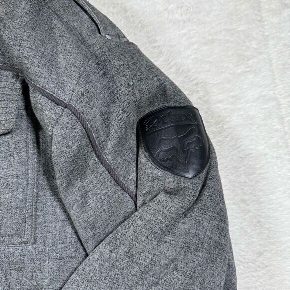 Fox Racing DELUXE Full Zip Hoodie Sherpa Faux Fur Y2K Grunge Men’s Gray - Picture 2 of 10